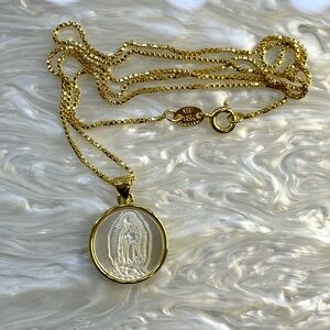 18k Gold Filled Virgin Mary Necklace